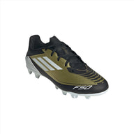 Adidas Adults Football Boots Firm Ground F50 Club Messi Gold/White/Black