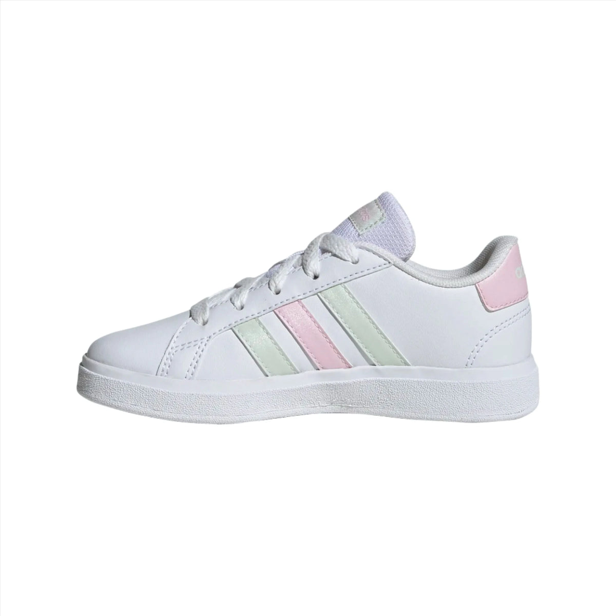 Adidas Girls Grand Court 2.0 K Trainer IH4886 White Jade Pink Donaghys