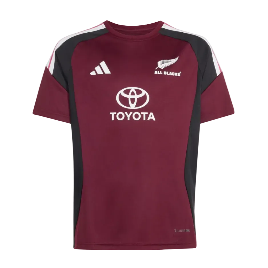 Adidas kids' maroon All Blacks rugby t-shirt