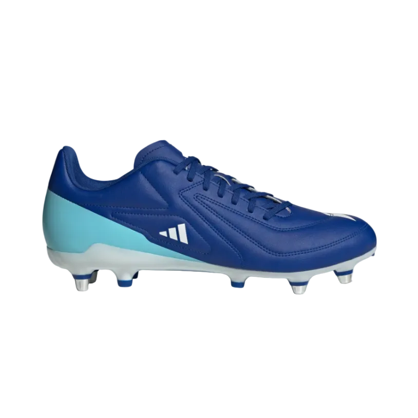 Adidas men's blue and white soft-ground rugby boot