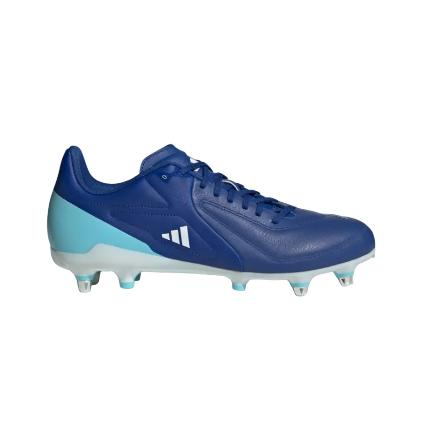 Adidas men's blue and white soft-ground rugby boot