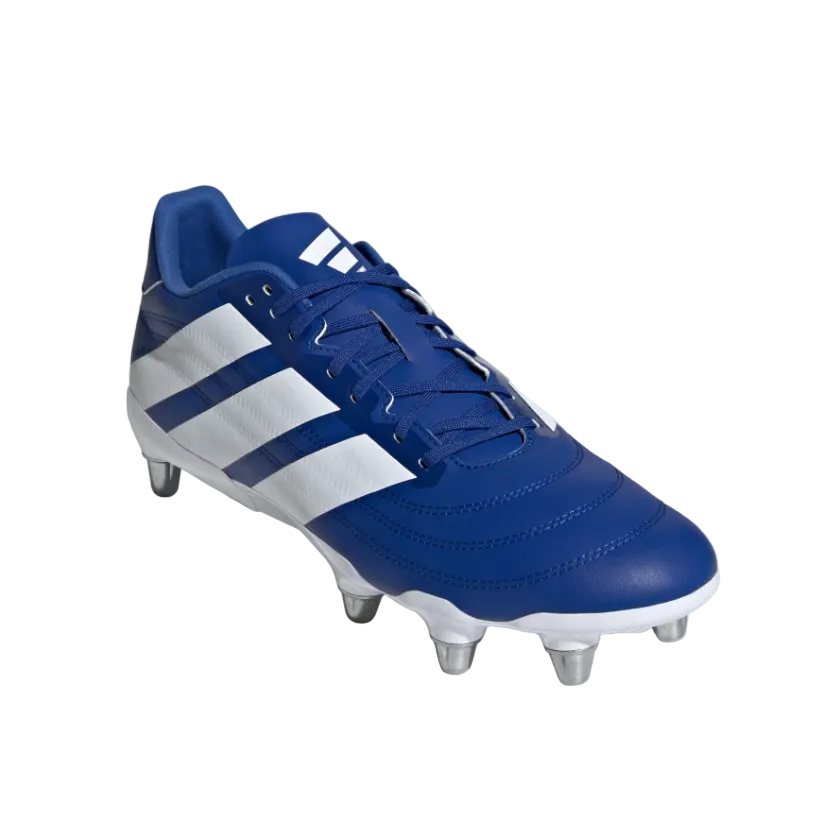 Adidas men's blue and white soft-ground rugby boot