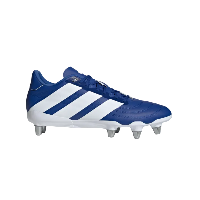 Adidas men's blue and white soft-ground rugby boot