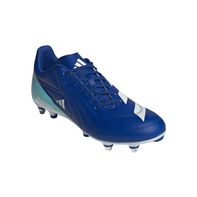 Adidas men's blue and white soft-ground rugby boot