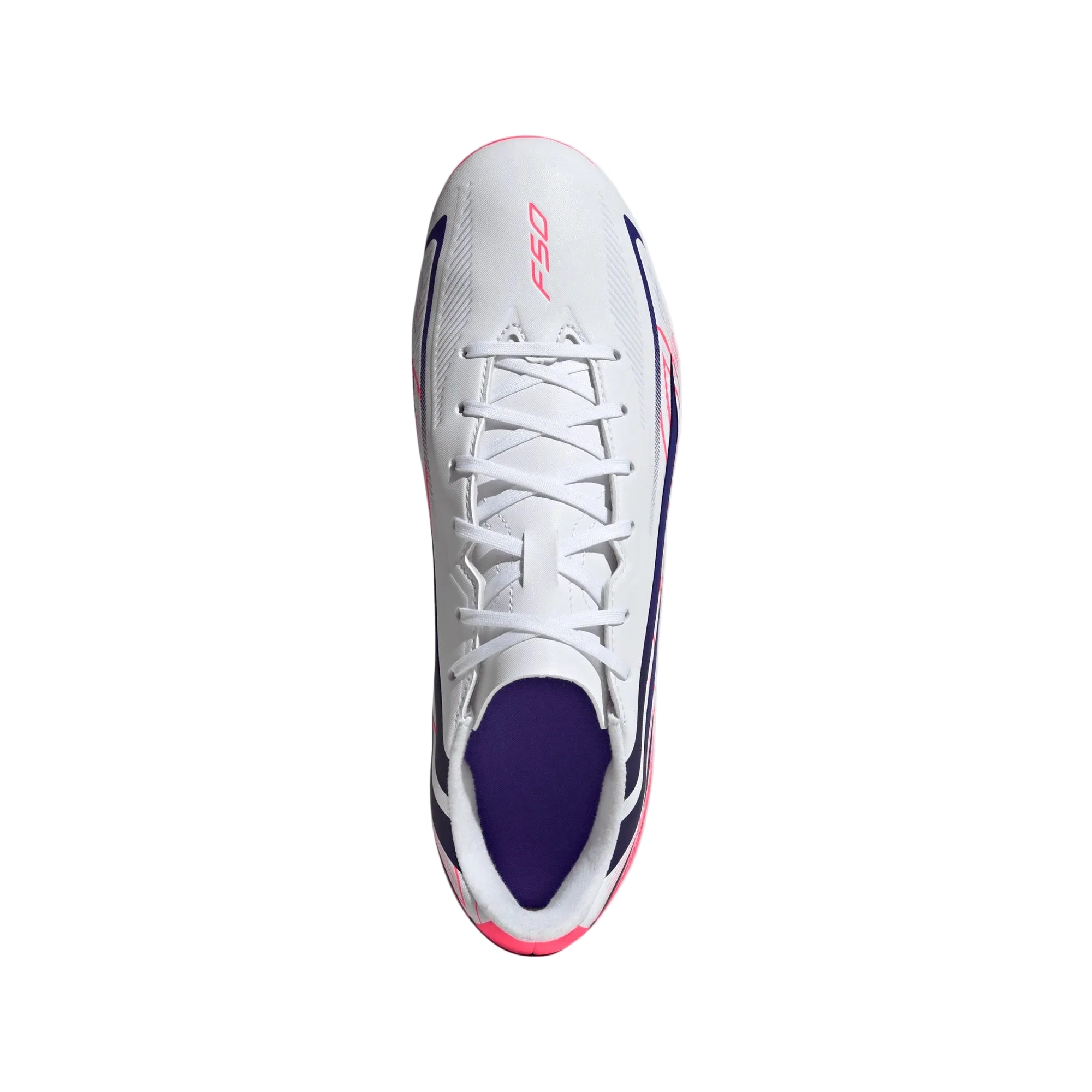 Adidas Adult Football Boot F50 Hyperfast Club FG/MG Cloud White/Solar Purple/Solar Turbo