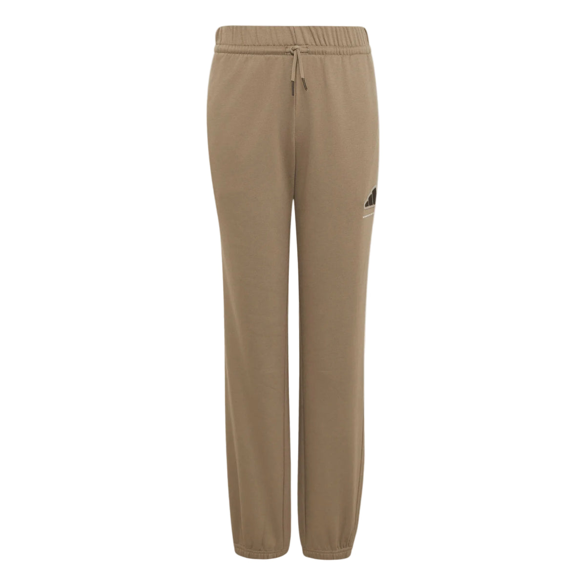 Adidas boys' khaki and white slogan fleece joggers