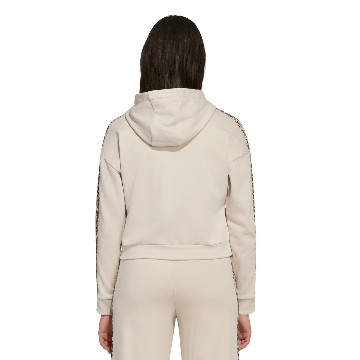 Adidas Girls Hoodie Animal 3 Stripes Full Zip Crystal Linen/Multicolour/Dark Brown