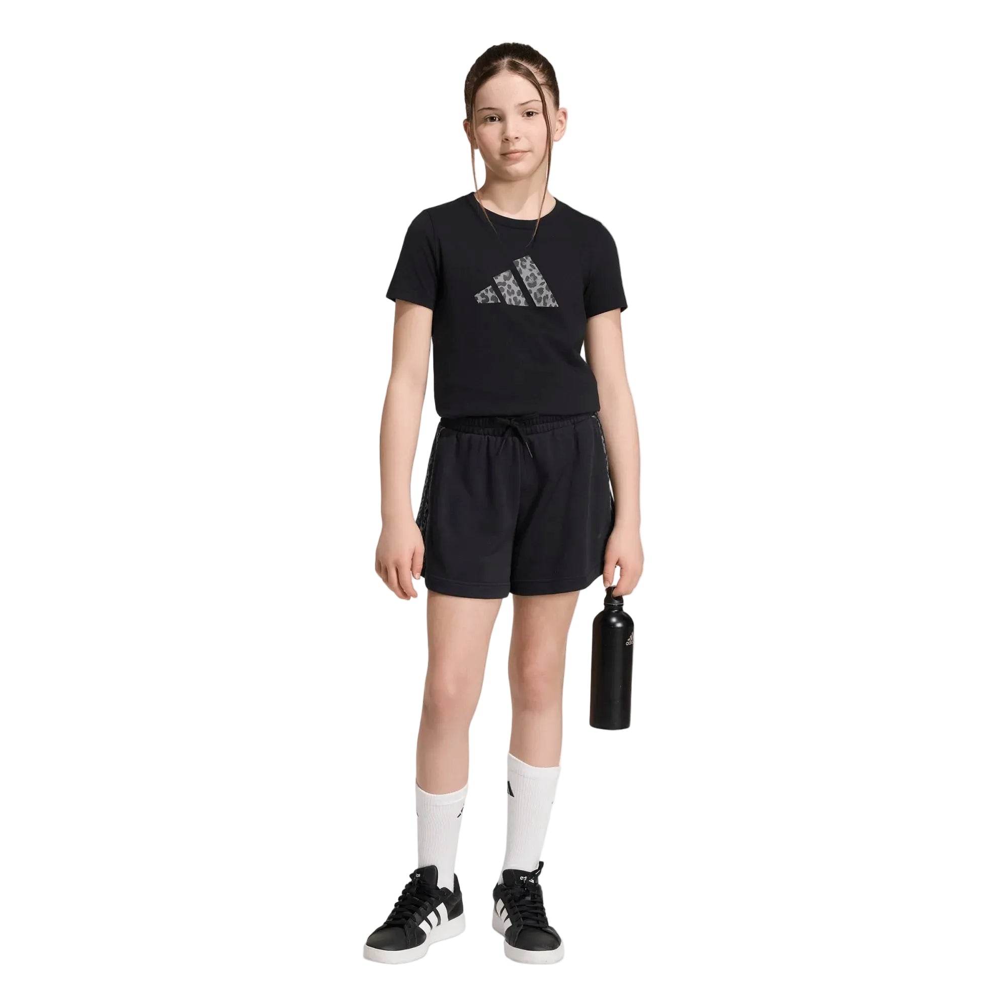 Adidas Girls T-Shirt Animal Black