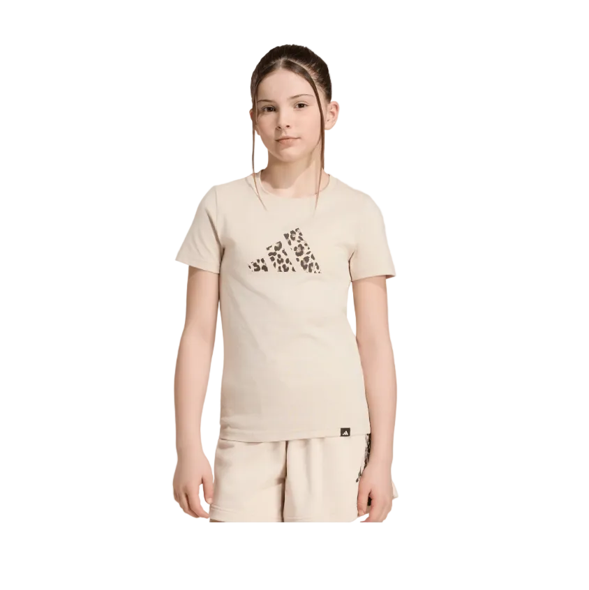 Adidas girls' Animal t-shirt in Crystal Linen