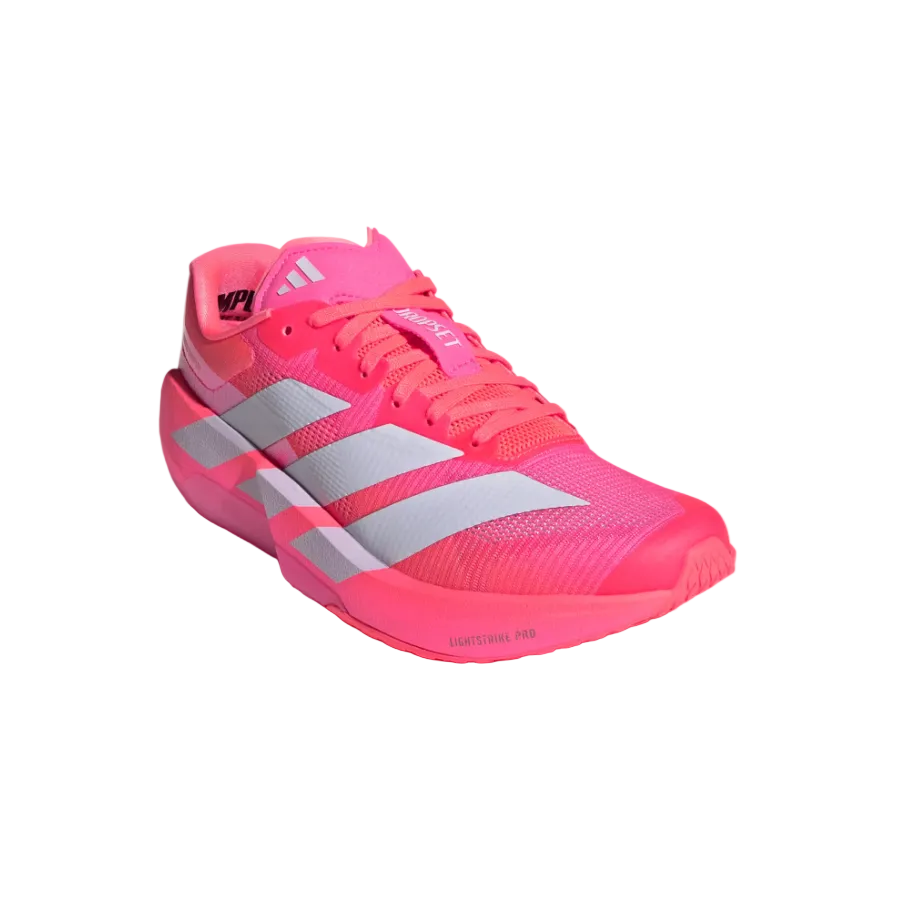 Adidas Adizero Dropset women's training shoe in Solar Turbo, frozen purple and lucid pink