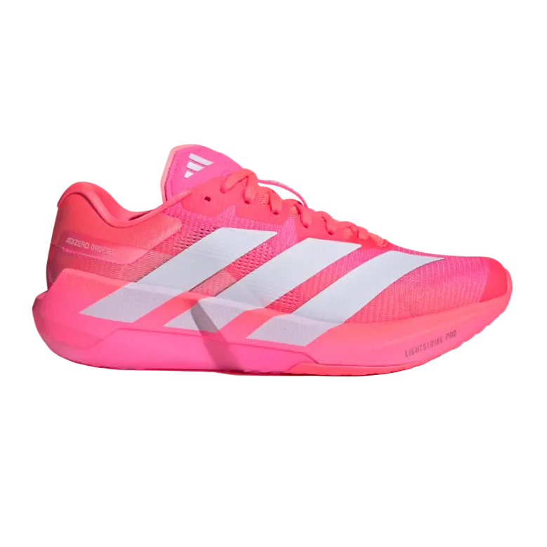 Adidas Adizero Dropset women's training shoe in Solar Turbo, frozen purple and lucid pink