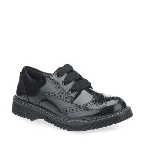 Angry Angels Girls School Shoe Impulsive Black Patent - Donaghys