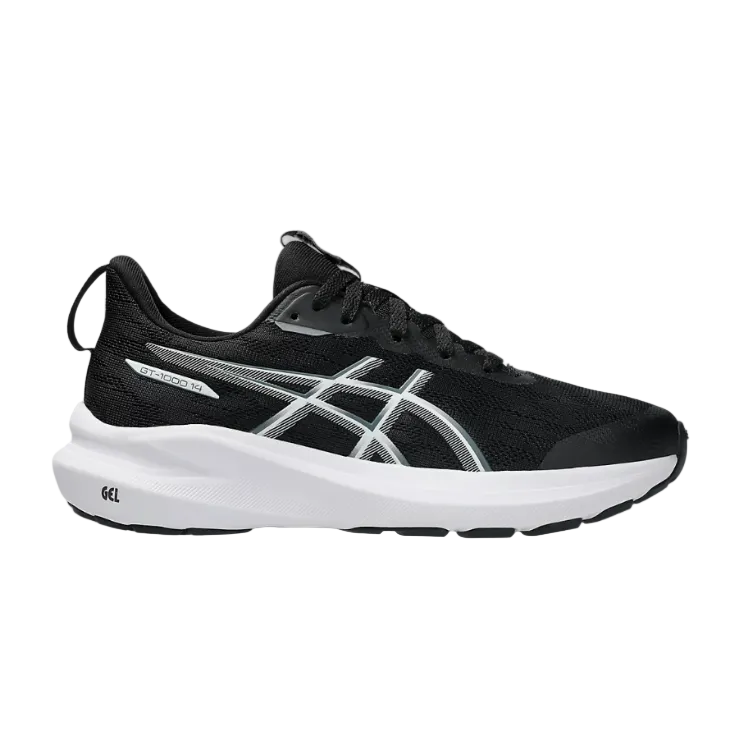 Asics kids' black and grey mesh running trainer