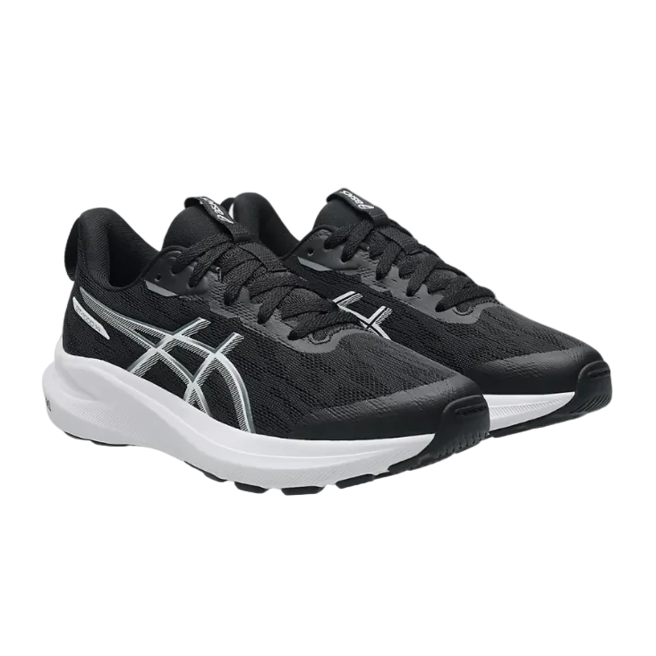 Asics kids' black and grey mesh running trainer