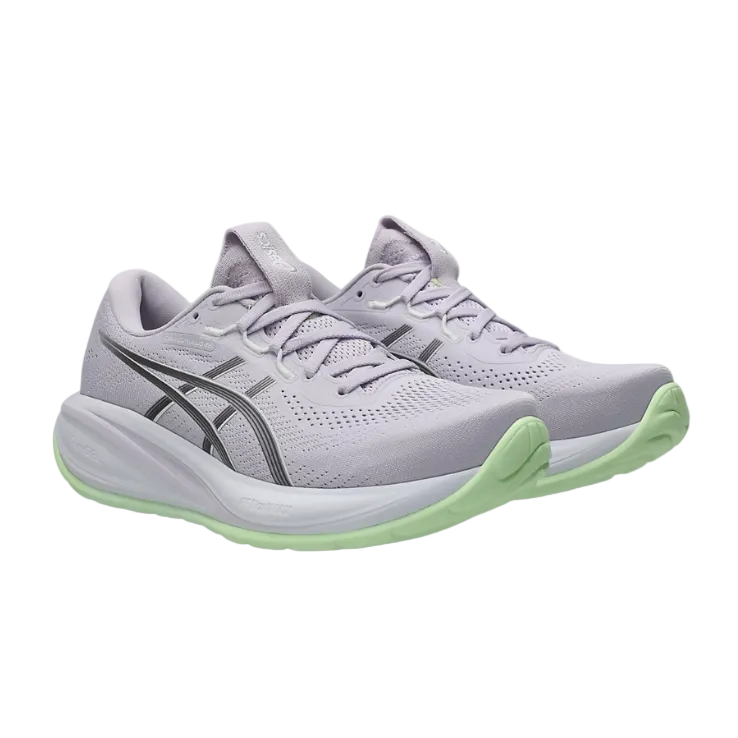 Asics women's lilac and yellow mesh running trainer