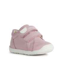 Geox girls' pink leather shoe with velcro