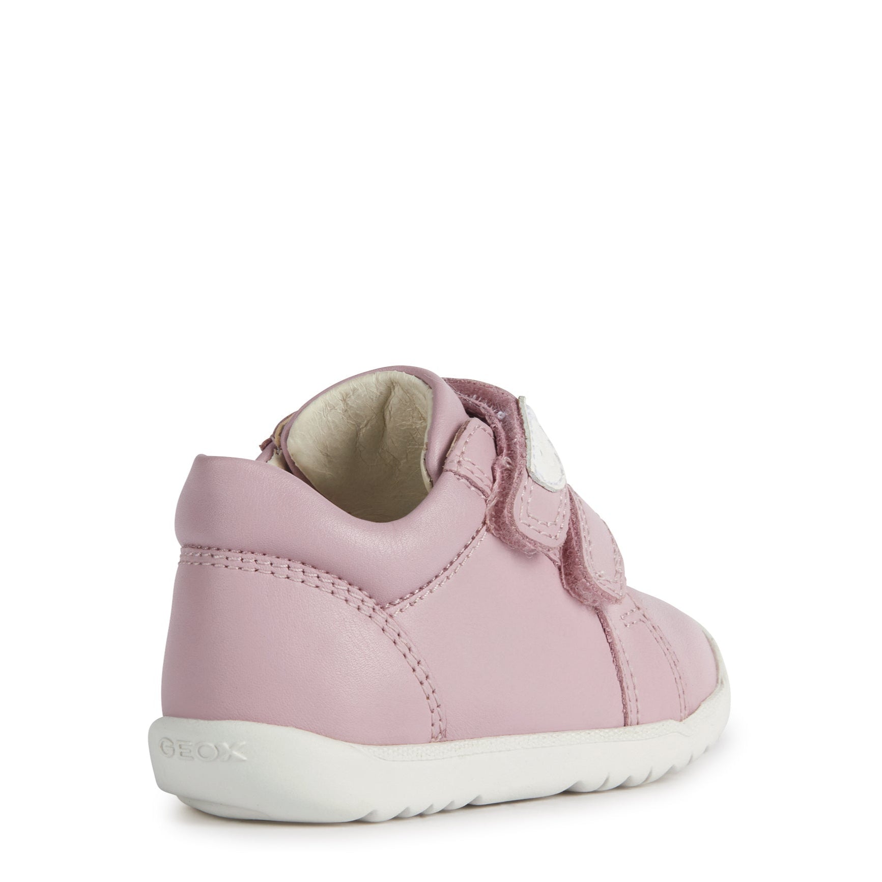Geox girls' pink leather shoe with velcro