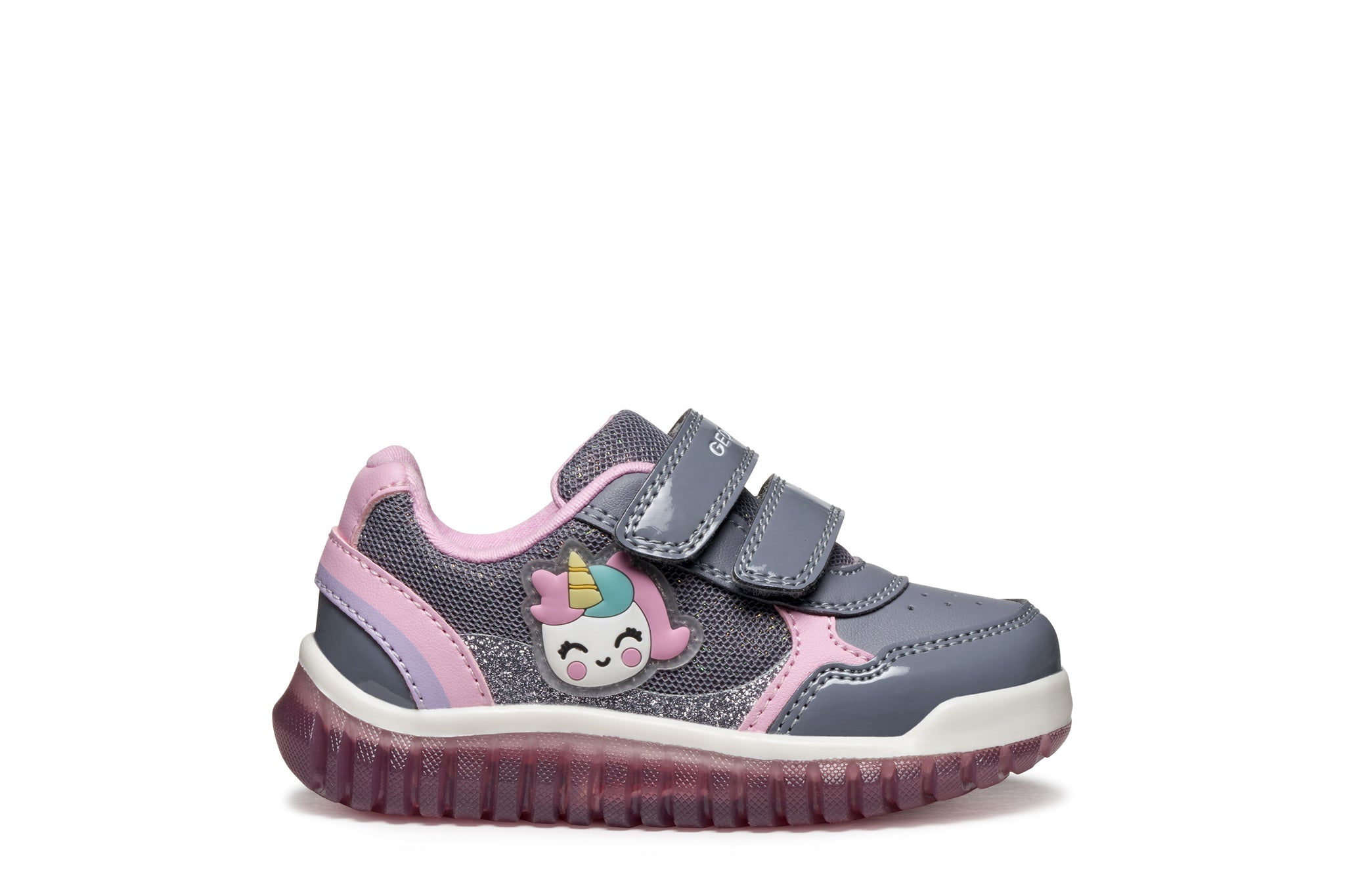 Geox girls' grey textile trainer