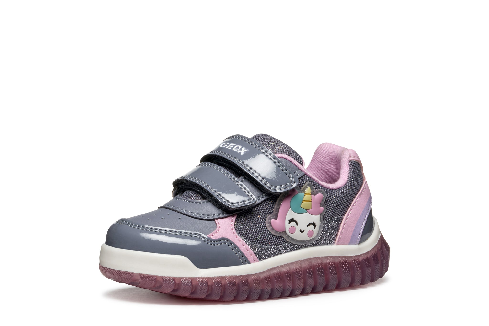 Geox girls' grey textile trainer