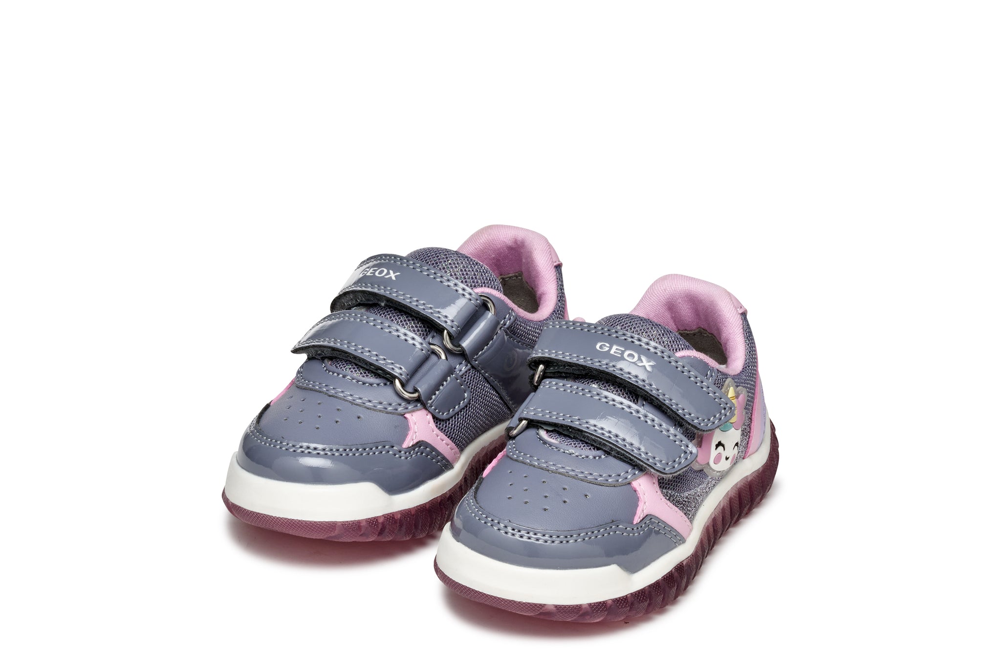 Geox girls' grey textile trainer