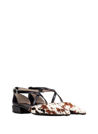 Hispanitas women's black leather shoe with buckle
