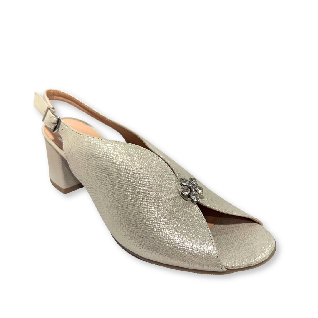 Bioeco women's gold leather sandal