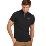 Barbour Mens Polo Tartan Pique Black/Modern