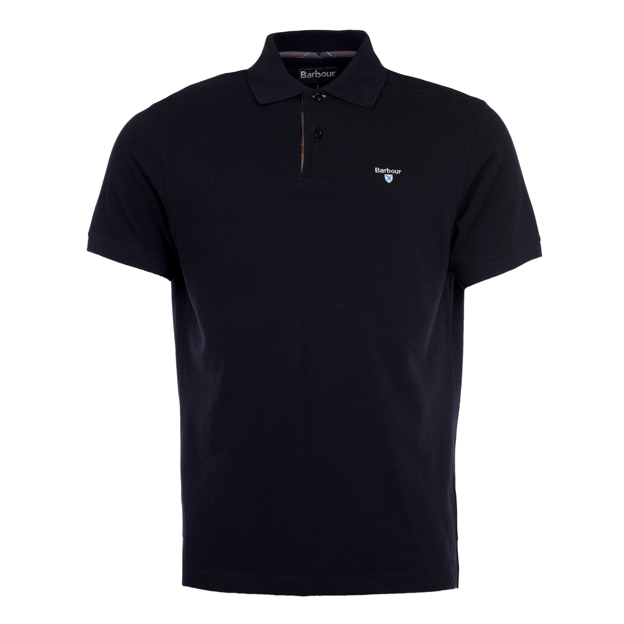 Barbour Mens Polo Tartan Pique Black/Modern