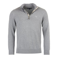 Barbour Mens Sweater Cotton Half Zip Grey