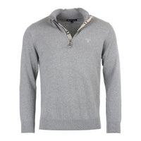 Barbour Mens Sweater Cotton Half Zip Grey