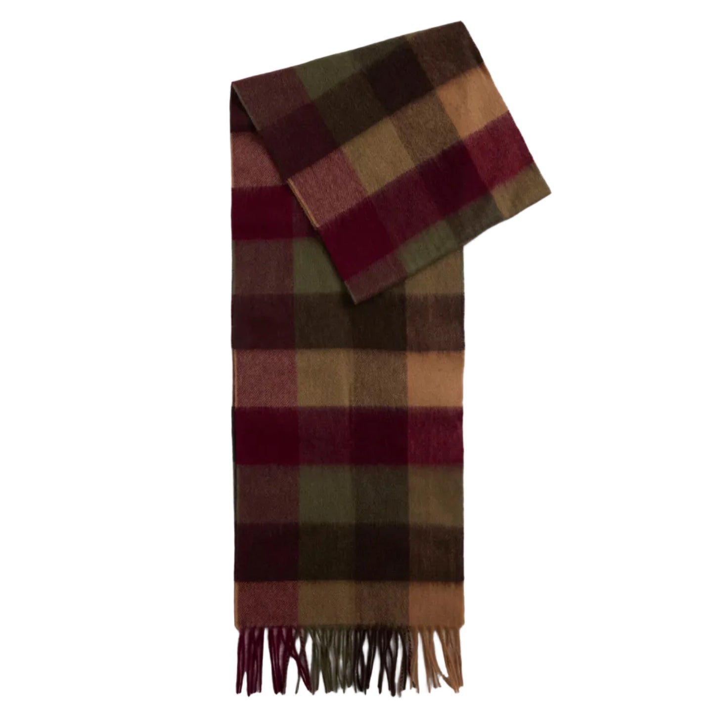 Barbour Unisex Scarf Large Tattersall Tawny Port
