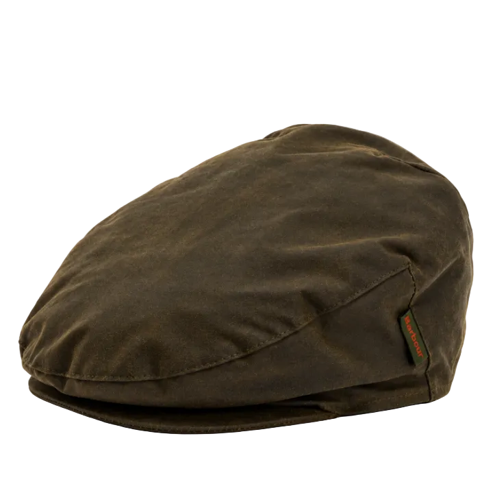 Barbour Cheviot Wax Flat Cap Olive