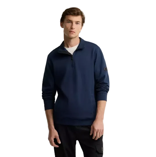 Barbour International Men's Interlock Funnel Neck 1/4 Zip Navy Blazer