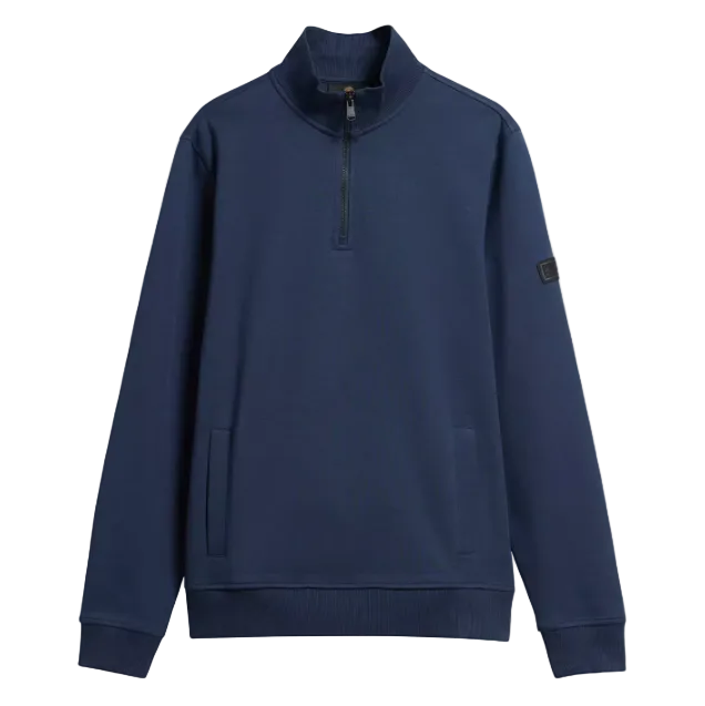 Barbour International Men's Interlock Funnel Neck 1/4 Zip Navy Blazer