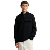 Barbour International Mens Half Zip Cardigan Burley Black