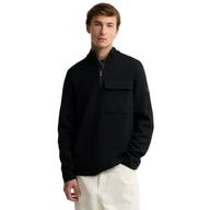 Barbour International Mens Half Zip Cardigan Burley Black