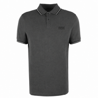 Barbour International Mens Polo Evan Tipped Asphalt