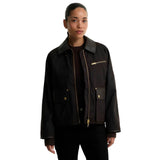 Barbour International Womens Wax Jacket Donnington Rustic/Truffle Northumberland Check