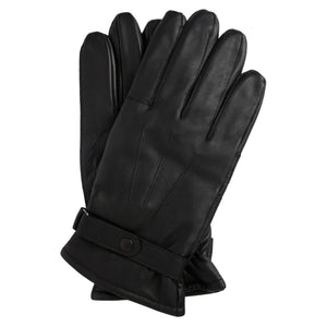 Barbour Mens Gloves Burnished Leather Thinsulate Black