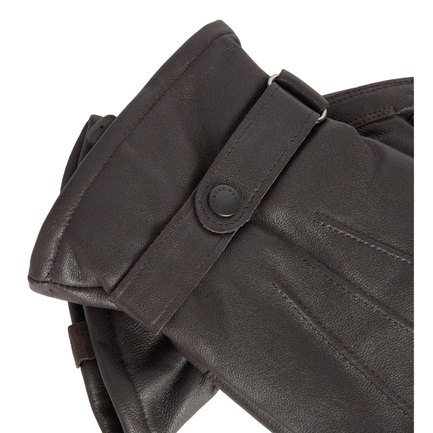 Barbour Mens Gloves Burnished Leather Thinsulate Dark Brown