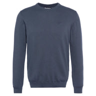Barbour Mens Jumper Pima Cotton Crew Navy