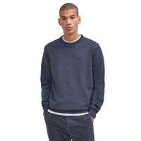 Barbour Mens Jumper Pima Cotton Crew Navy