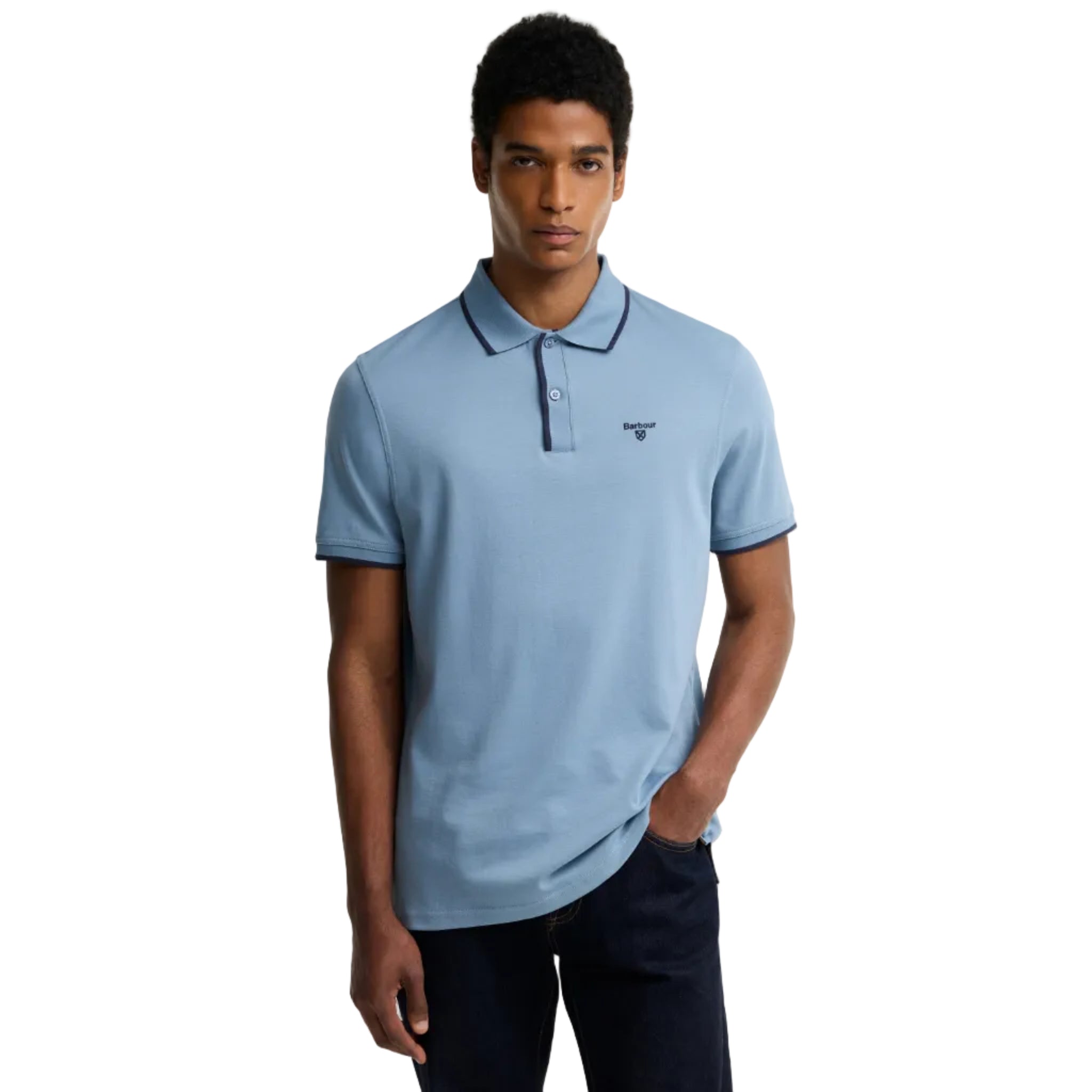 Barbour Mens Polo Callock Tailored Tarn Blue