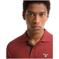 Barbour Mens Polo Shirt Tartan Pique Tailored Russet