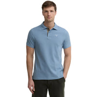 Barbour Mens Polo Shirt Tartan Pique Tailored Tarn Blue