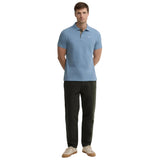 Barbour Mens Polo Shirt Tartan Pique Tailored Tarn Blue