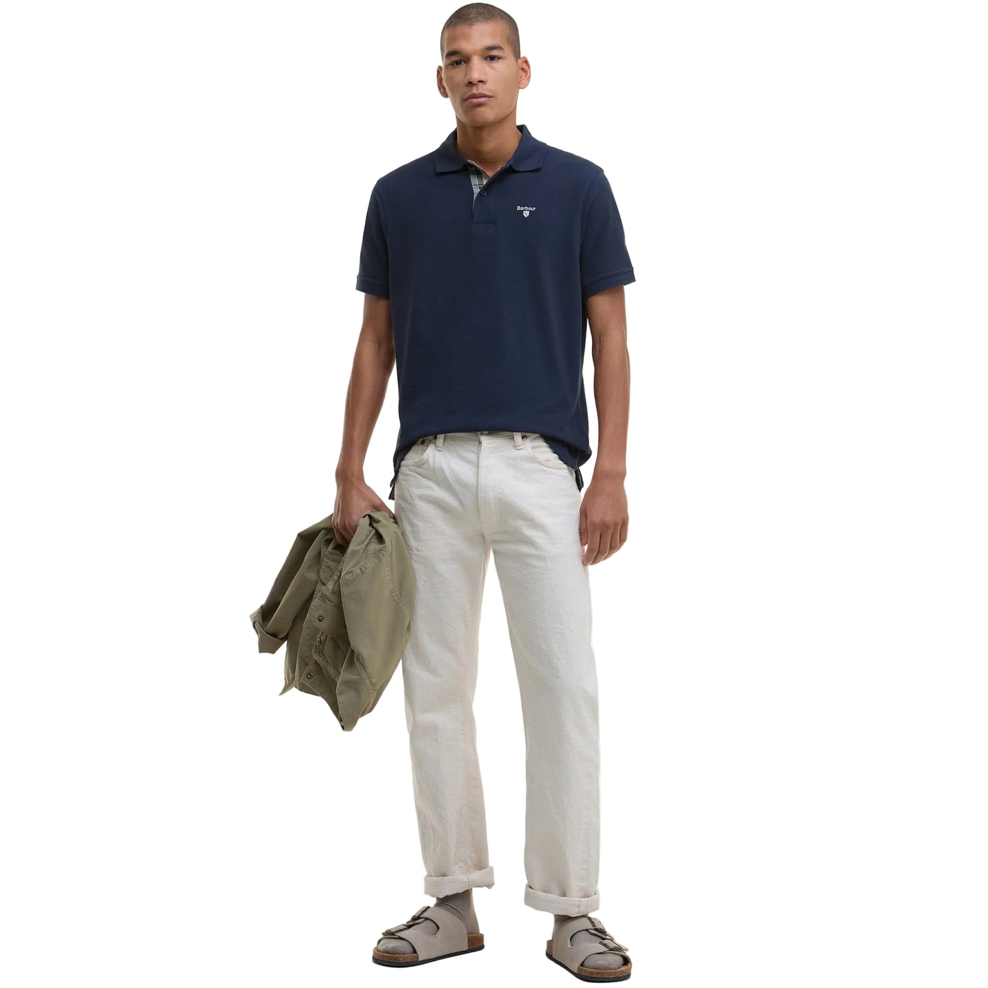 Barbour Mens Polo Tartan Pique New Navy