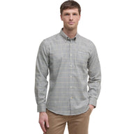 Barbour Mens Shirt Henderson Regular Thermo Weave Checked Whisper White