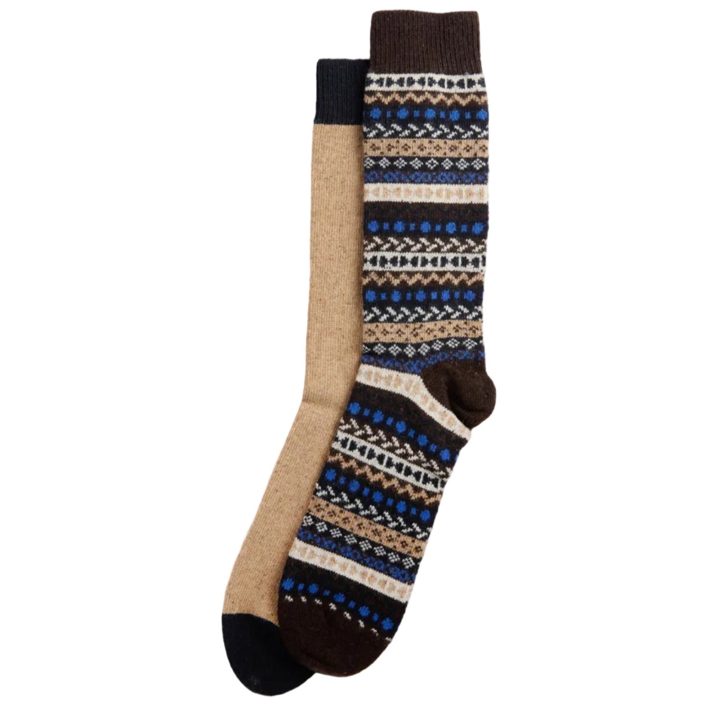 Barbour Mens Socks 2 Pack Fairisle Birchwood