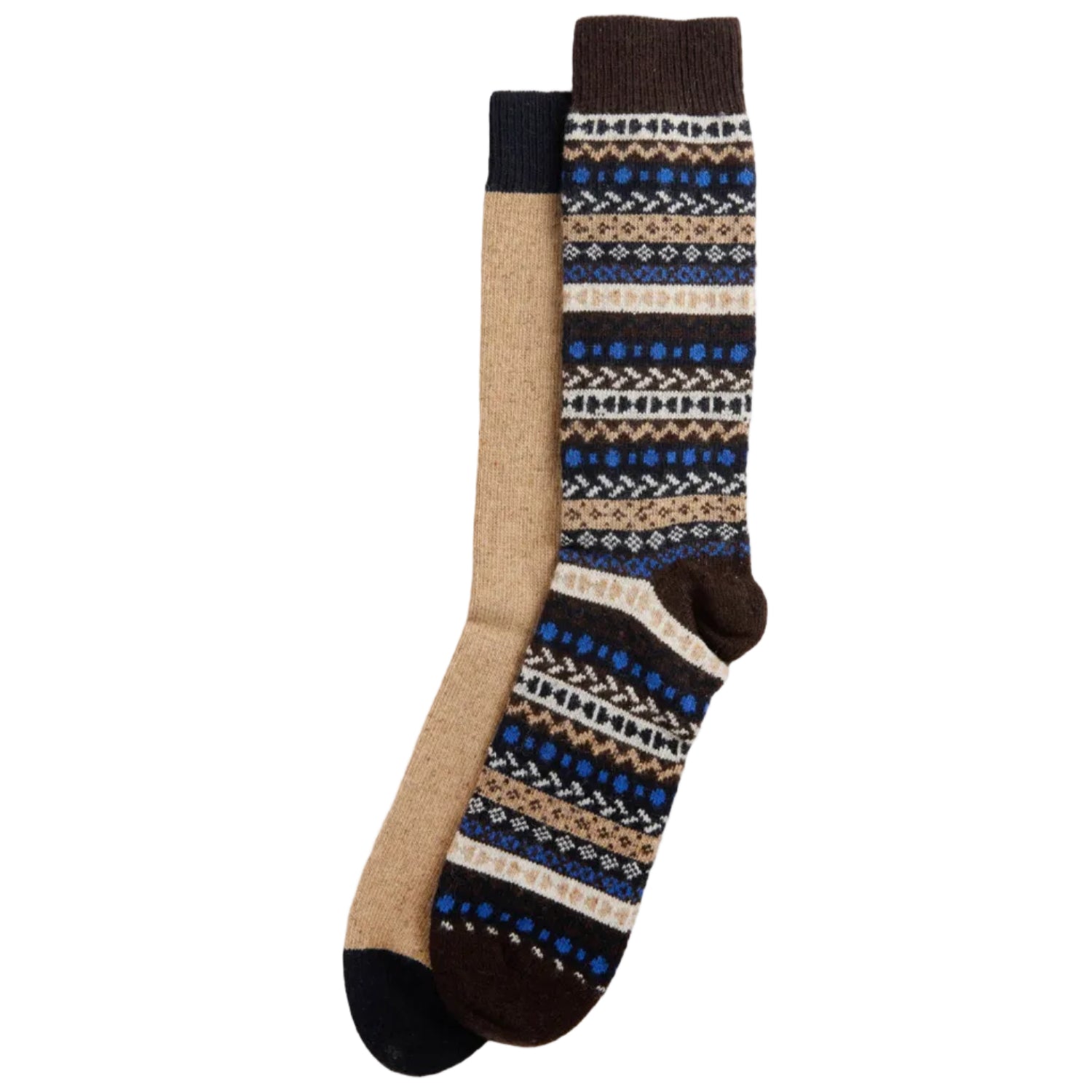 Barbour Mens Socks 2 Pack Fairisle Birchwood